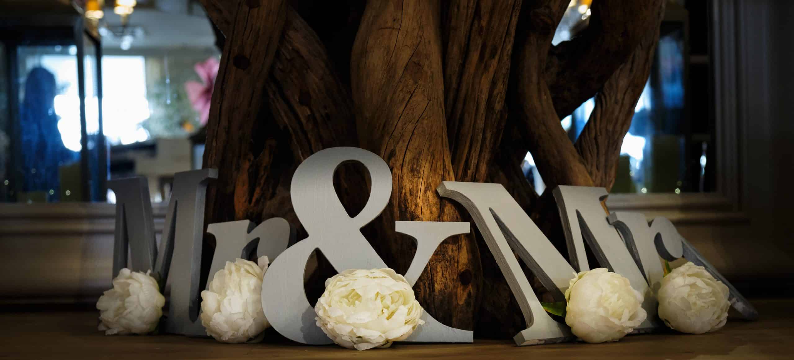 Mr and Mrs wedding detail photo
